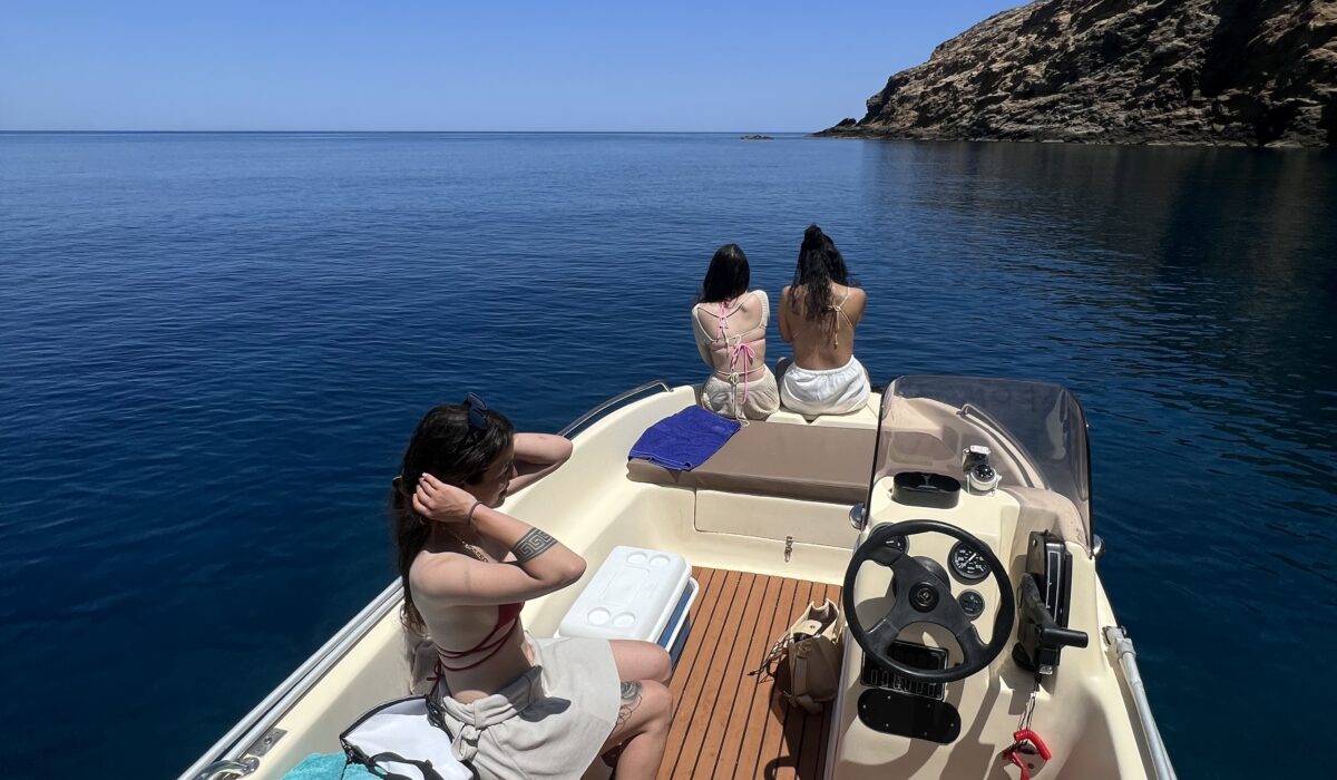 Rent a Boat Mykonos-Exploring the Caves.