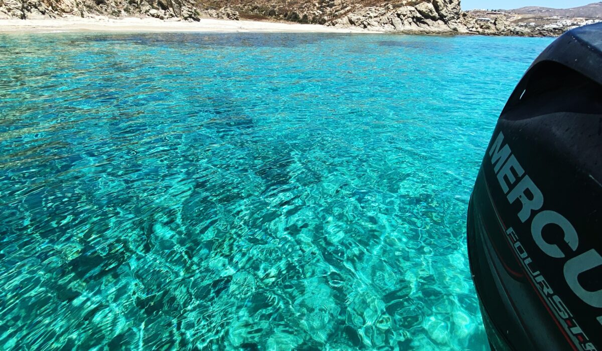 Rent a Boat Mykonos-Crystal and Clean water.