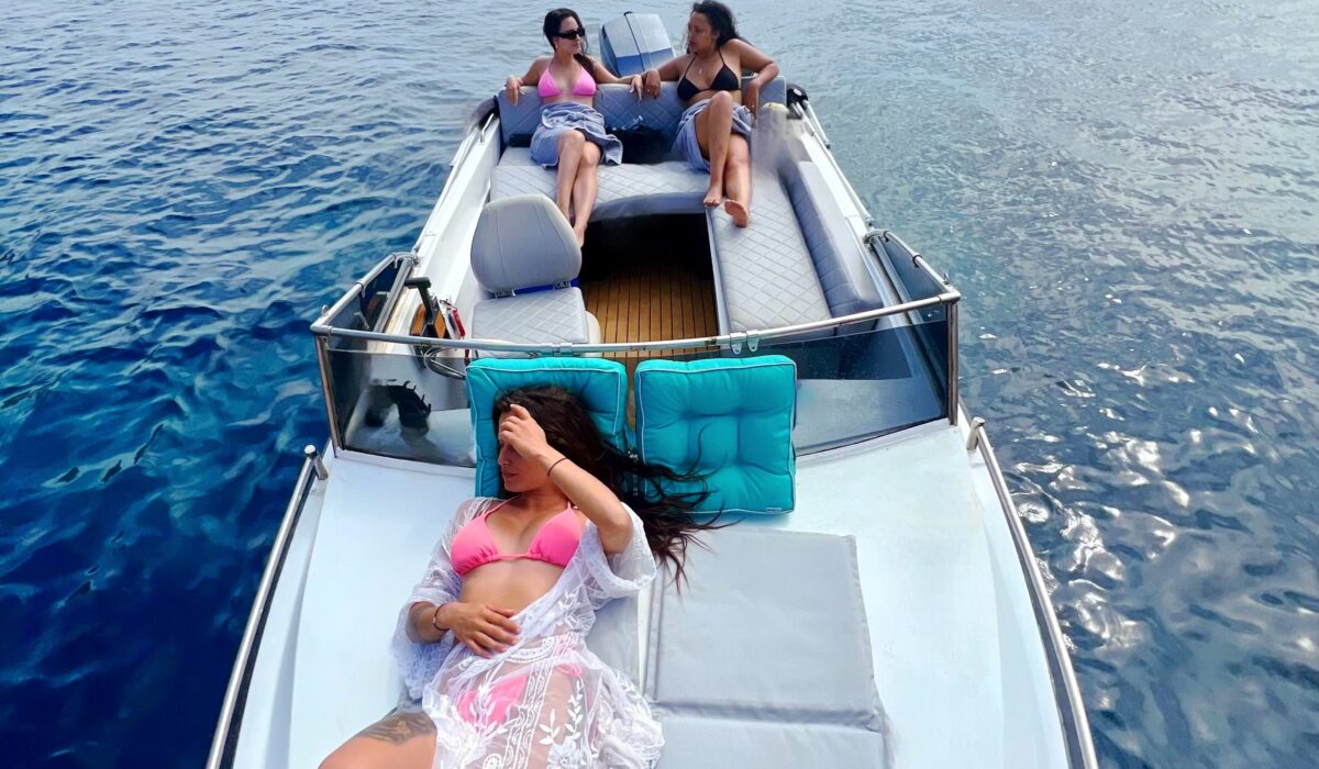Rent a Boat Mykonos-Relax on board.
