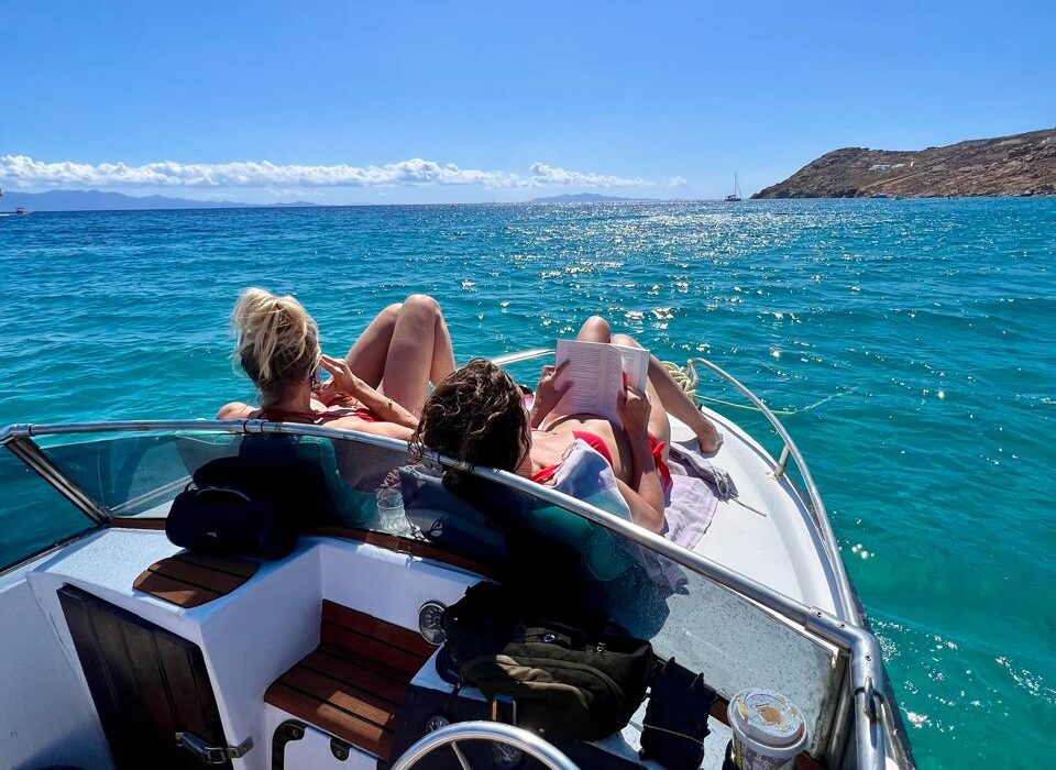 Rent a Boat Mykonos-ZEUS living the aegean dream.