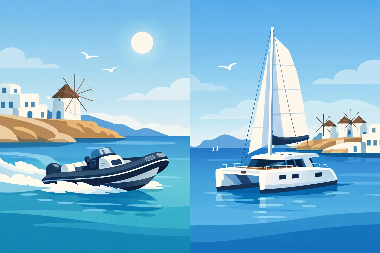 Read more about the article RIB Versus Catamaran Charter in Mykonos