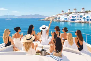 Read more about the article A Mykonos Bachelorette Charter Example for 10 Guests